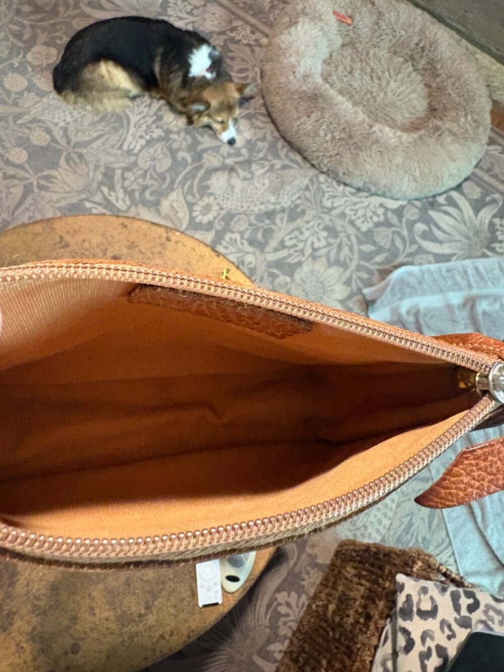 IL Bisonte Vintage Purse Wanny Di Filippo Pebbled Caramel Tan Leather Crossbody - Picture 6 of 7